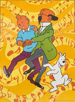 4 1970s POSTERS, TINTIN.