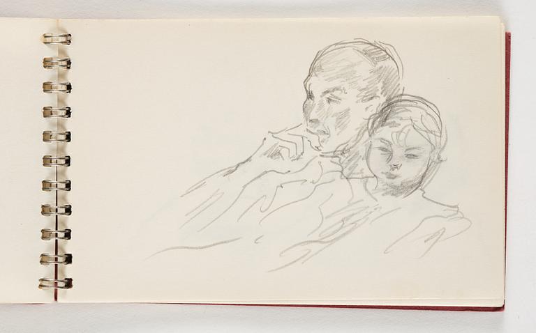 Lotte Laserstein, 10 små skissblock med teckningar.