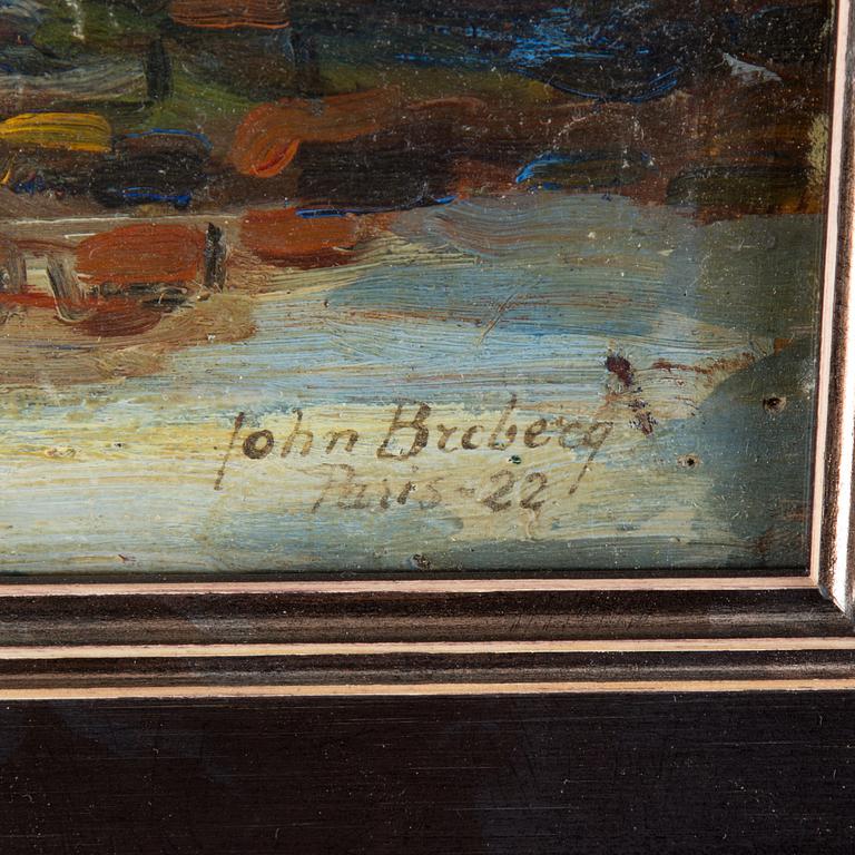 JOHN BROBERG, Oil on panel, signed Paris -22.