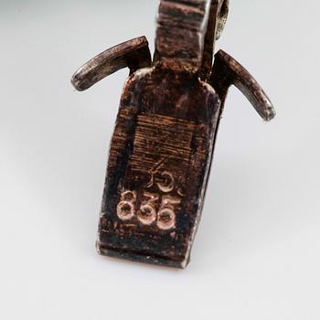 COLLIER och BROSCH, silver och turkoser.