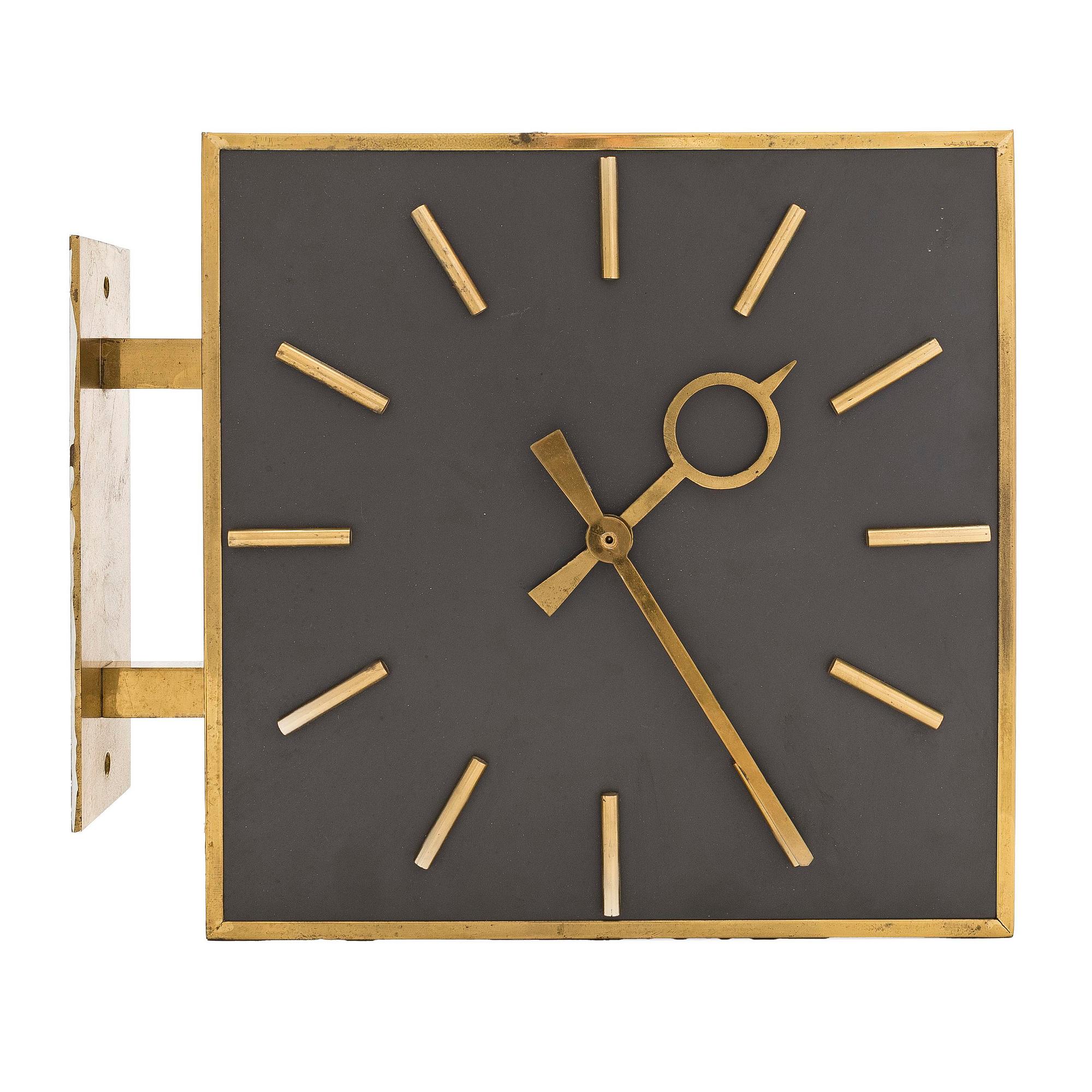 Wall clock, made to order, for The copper House,   Arkkitehtitoimisto Blomstedt & Lampén 1958.