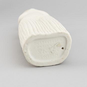 Stig Lindberg, a parian figurine and a stoneware flask with cover, Gustavsberg.