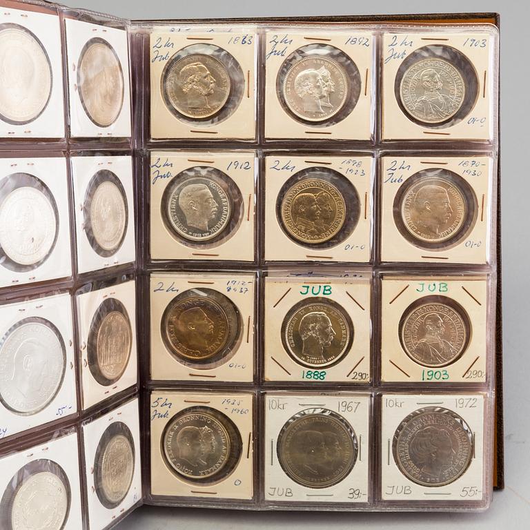 SAMLING MYNT, 102 stycken, bland annat Sverige och Danmark, 1900-tal.