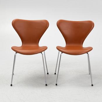 Arne Jacobsen, six "Series 7" chairs for Fritz Hansen, Denmark.