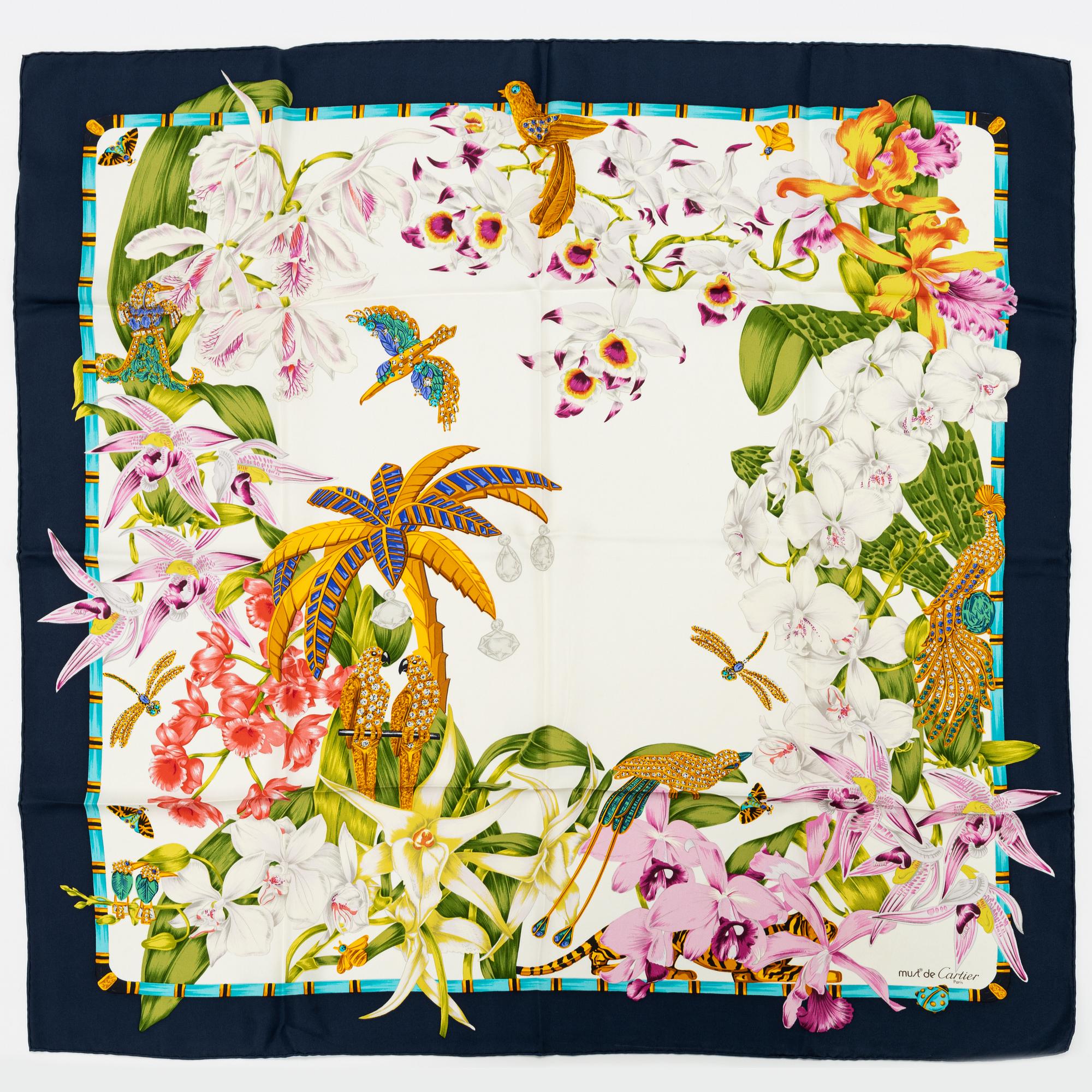 Cartier, a silk scarf.