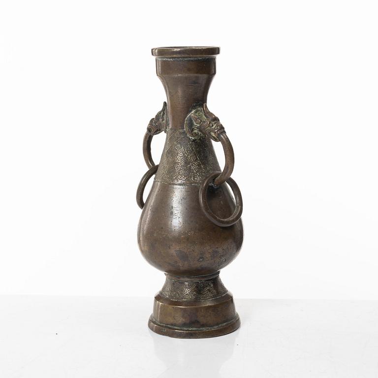 A Chinese bronze vase, Ming dynasty (1368-1644).
