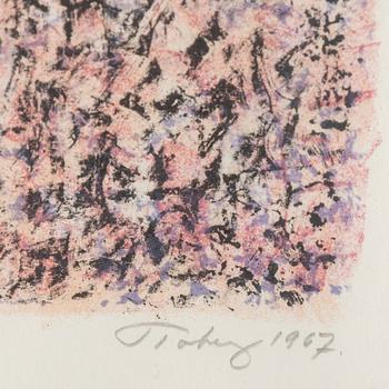 MARK TOBEY, a lithograph inn colors, signed in pencil and numbered 21/150.