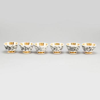 FORNASETTI, skålar, 6 st, porslin, Milano, Italien.