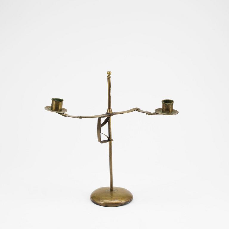 KANDELABER, mässing, 1700/1800-tal.