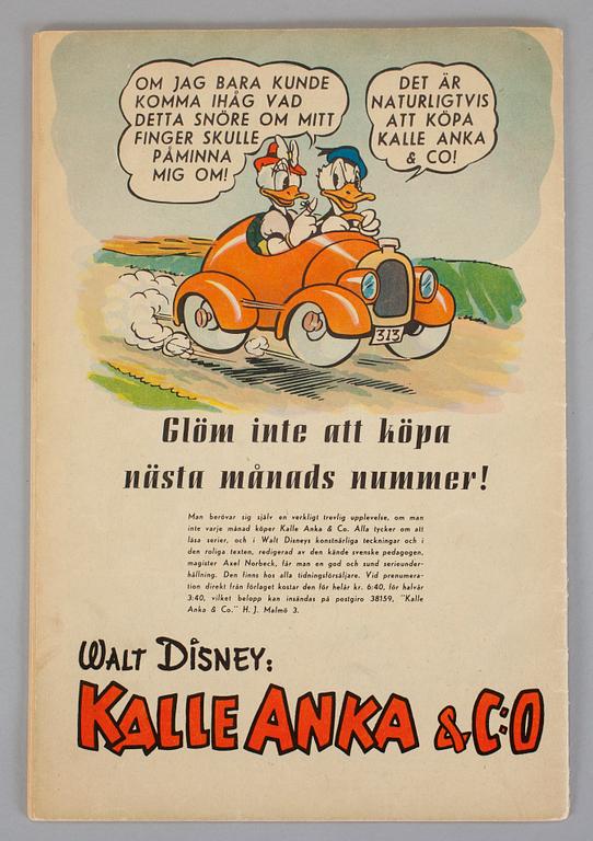 SERIETIDNINGAR, 2 stycken, KALLE ANKA & C:O, nr:5-6, 1949. FN-FN.