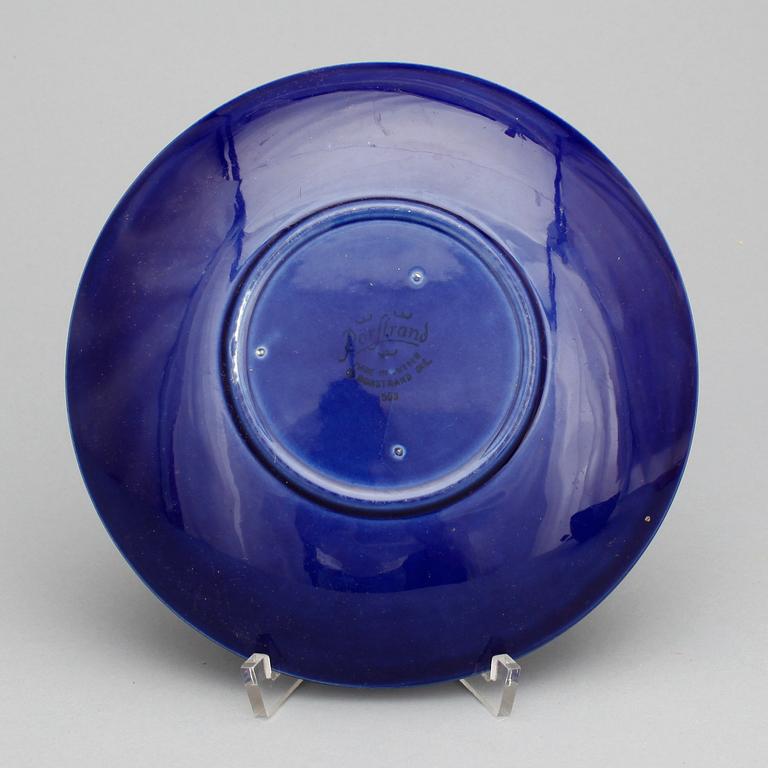 SERVISDELAR, 15+1 delar, flintgods, "Blå Eld", Hertha Bengtsson, Rörstrand, 1900-talets andra hälft.