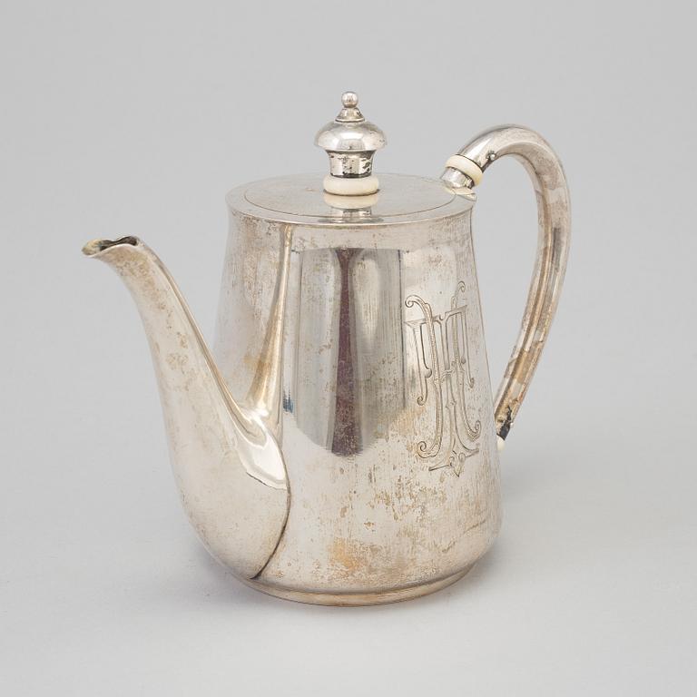 A Russian parcel-gilt teapot, mark of Nicols Karl & Plinke, St Petersburg, 1880/90s.