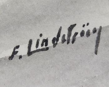 LINDSTRÖM, FRANS, akvareller, 3 st, sign.