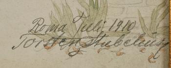 TORSTEN STUBELIUS, akvarell, sign och dat Roma 1910.