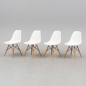 CHARLES & RAY EAMES, stolar, 4 st, "Eames plastic Chair DSW", Vitra, 2003.