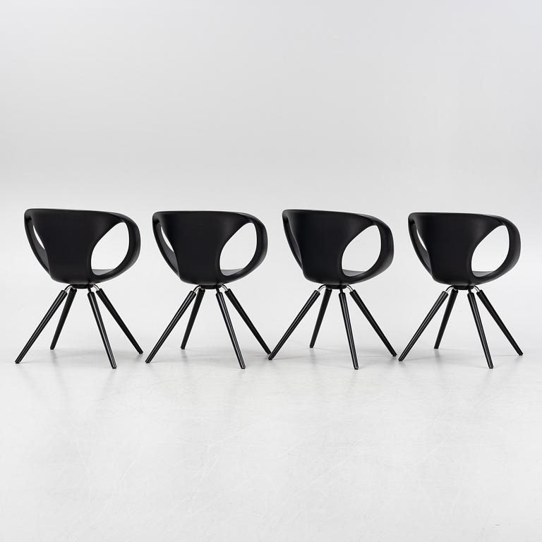 Martin Ballendat, four "Flat Armchair 923" chairs from Tonon, Italy.