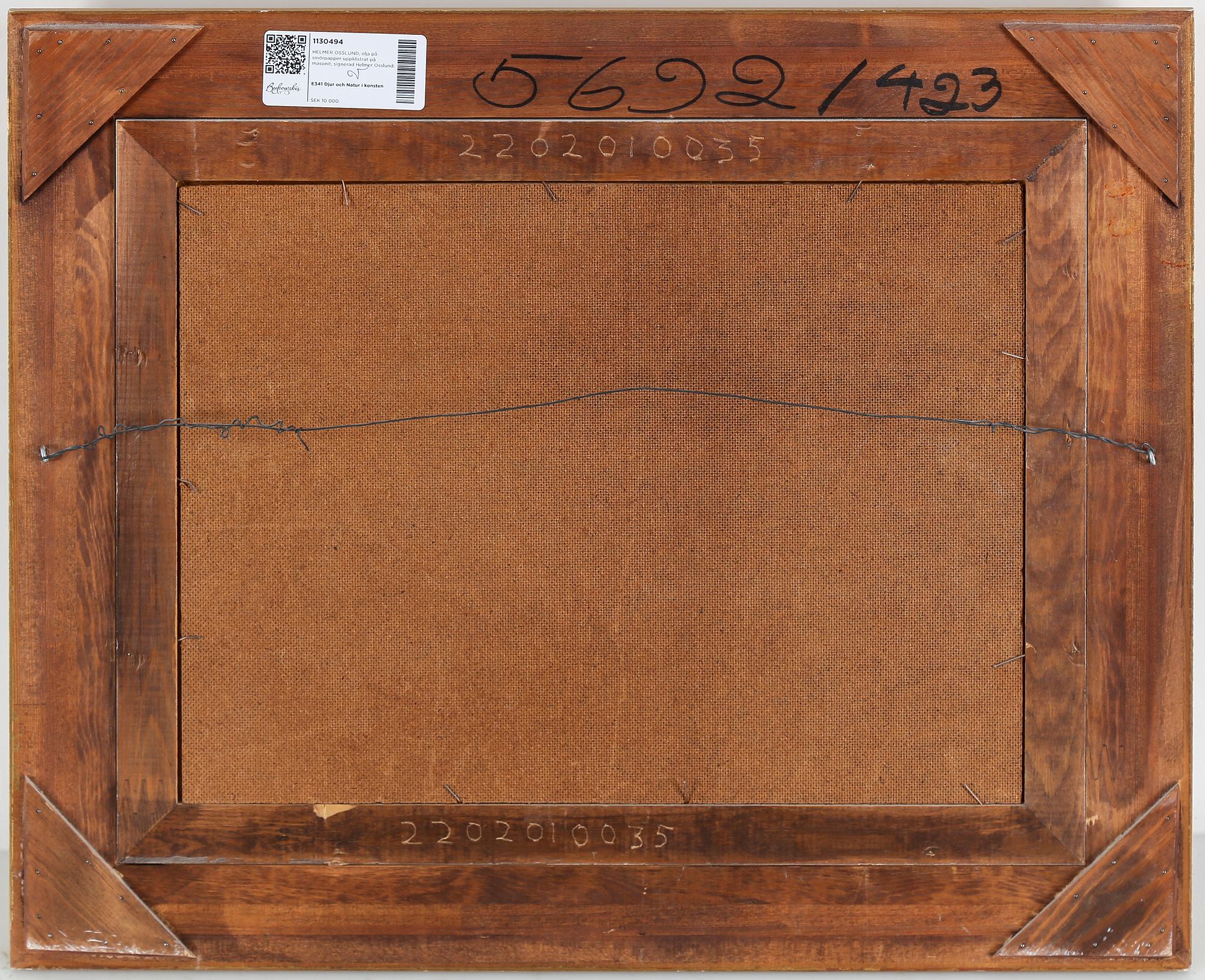 HELMER OSSLUND, olja på smörpapper uppklistrat på masonit, signerad Helmer Osslund.