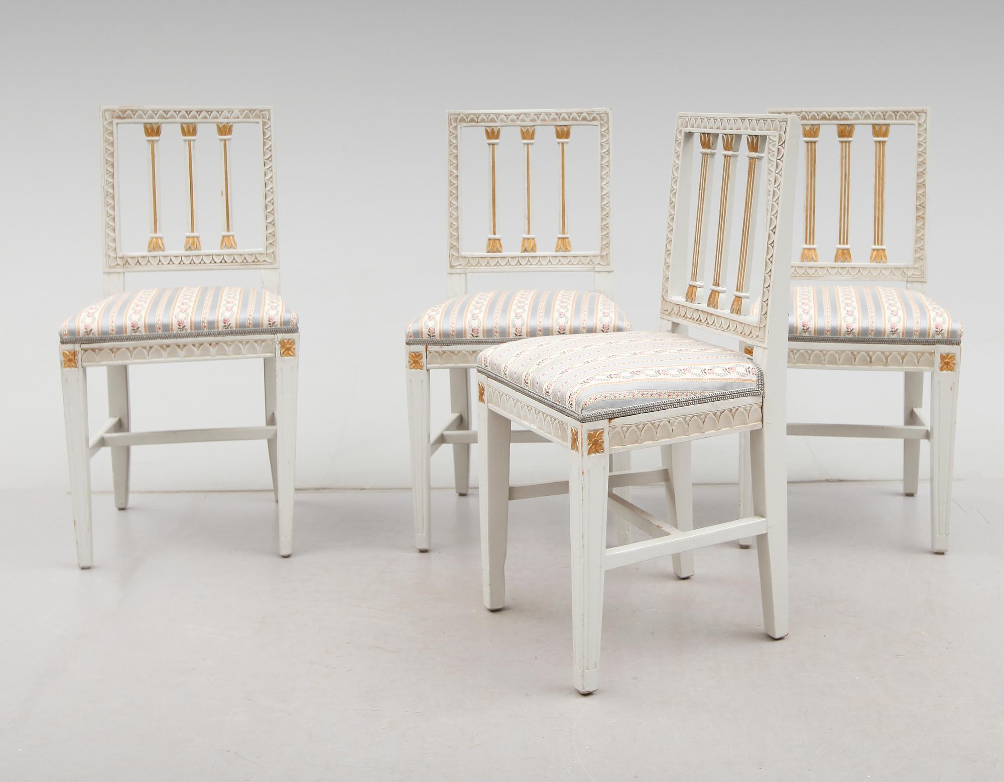 STOLAR, 4 st, gustaviansk stil, 1800-talets andra hälft.