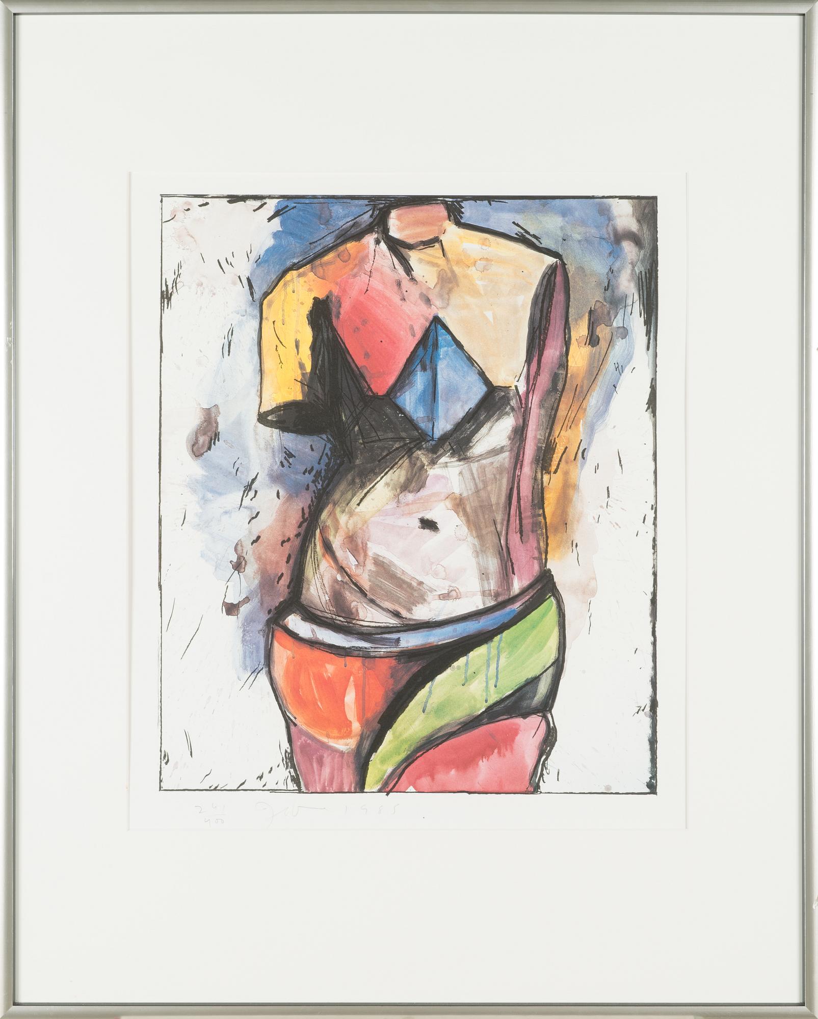 Jim Dine, offset, signeerattu ja päivätty 1985, numeroitu 241/400.