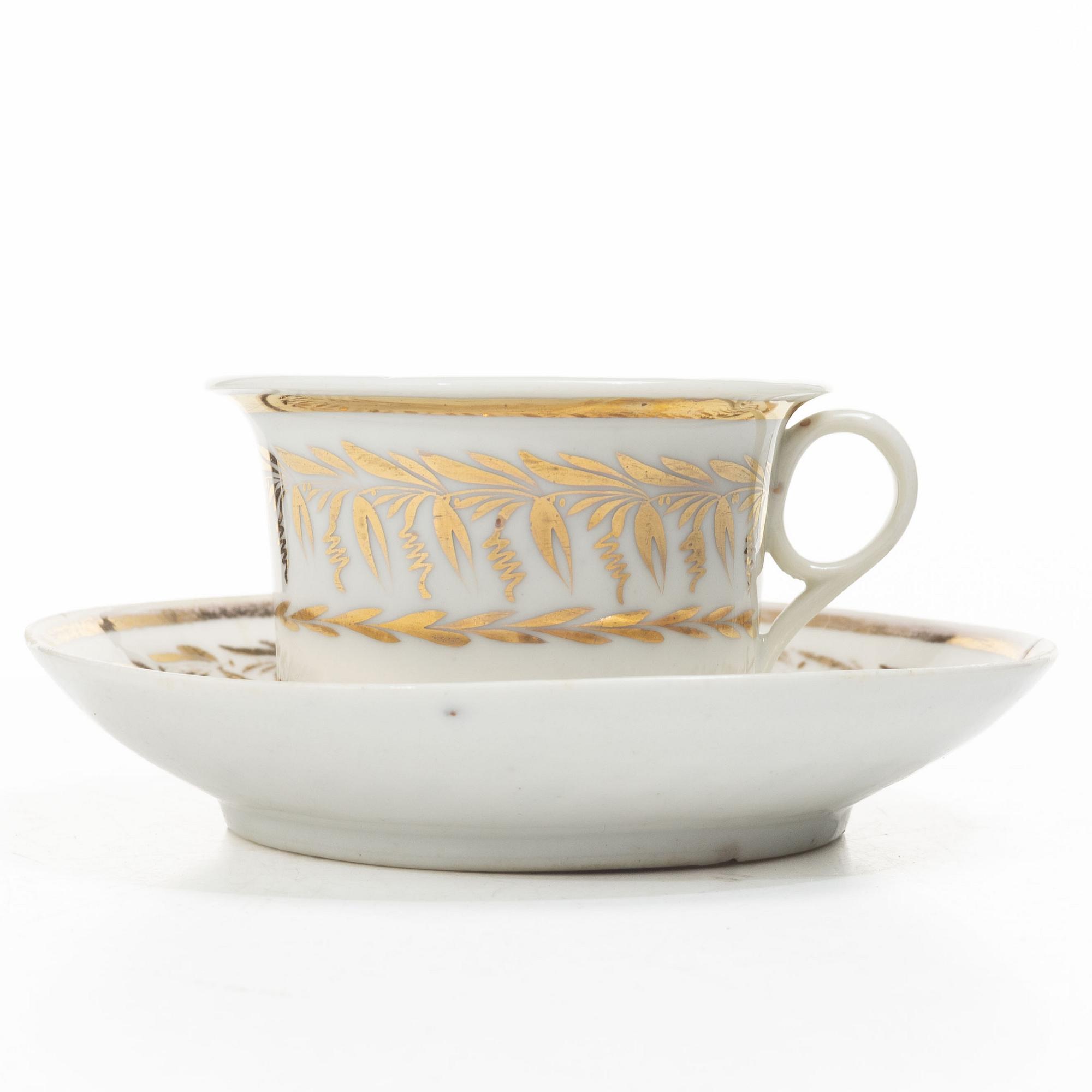Eight cups with saucers, Late Empire, mid-19th century.