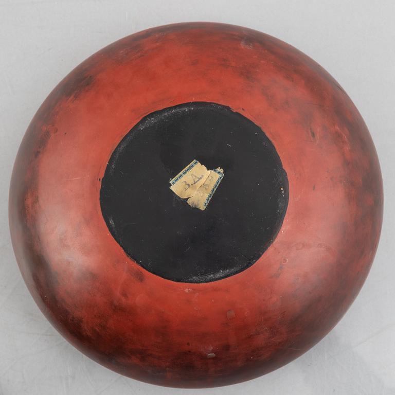 A red lacquer bowl with cover, Japan, presumably Meiji (168-1912).