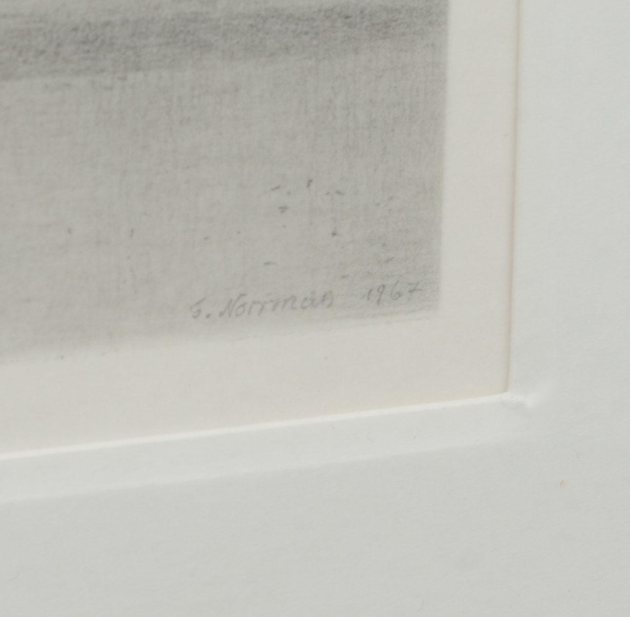 GUNNAR NORRMAN. torrnål, 2 st, signerade och daterade 1966 och 1967.