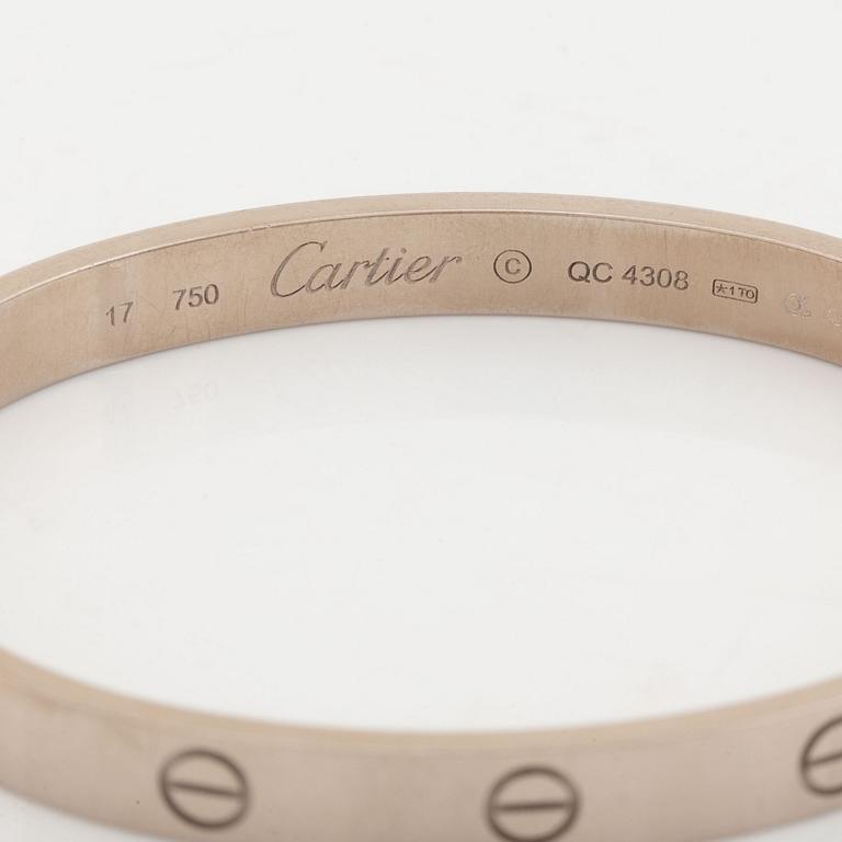 A Cartier "Love" bracelet in 18K white gold.