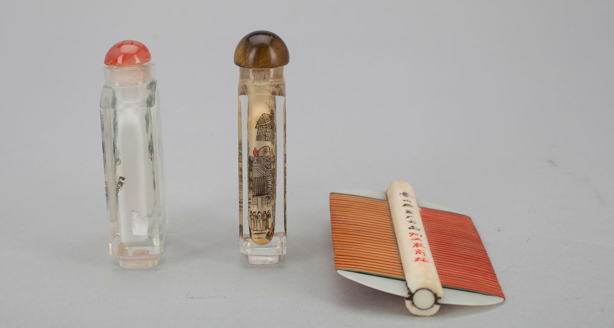SNUSFLASKOR, 2 st, Kina samt KAM, Japan, 1900-tal.
