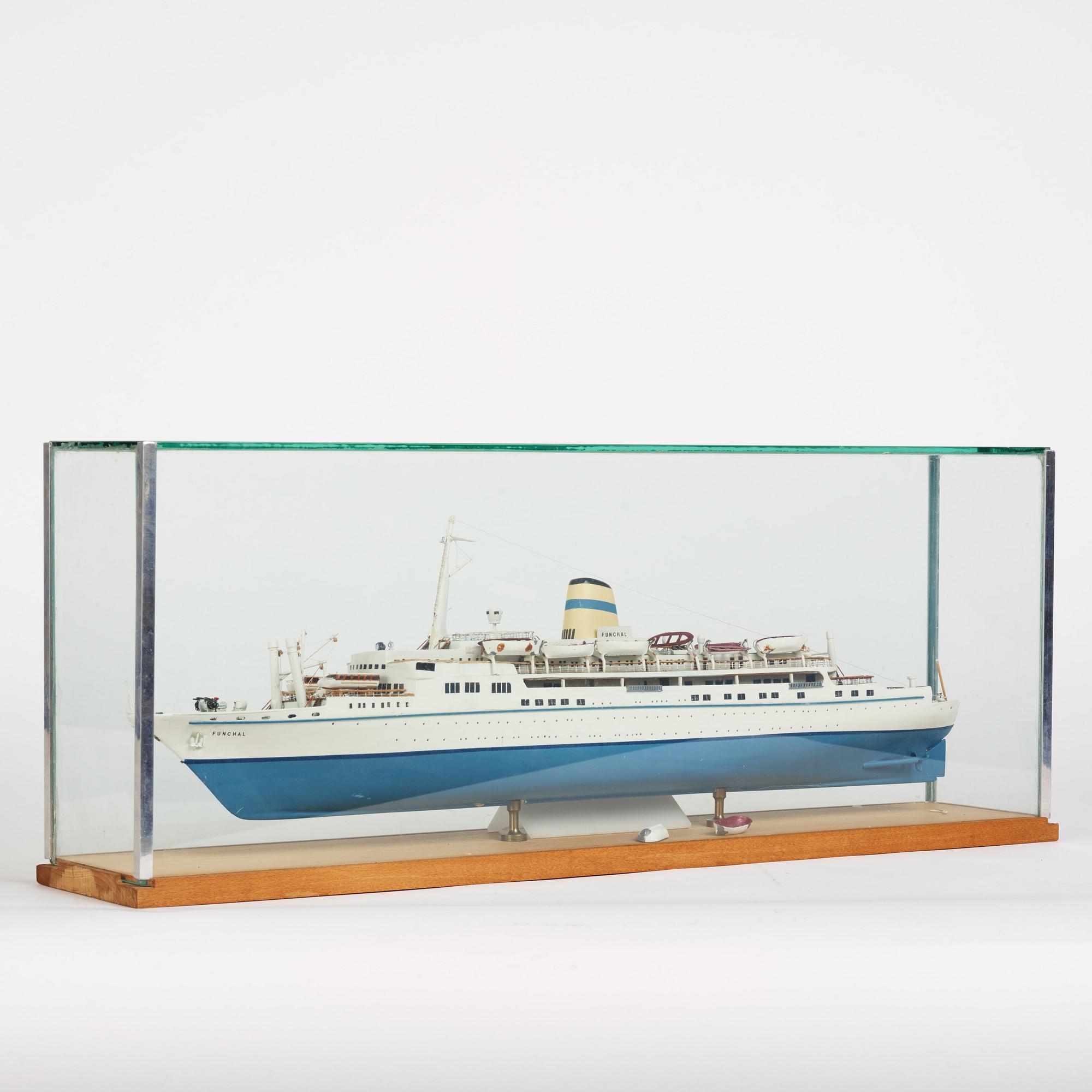 Ship model, M/V Funchal, built by Gunnar Roempke 1988-89.