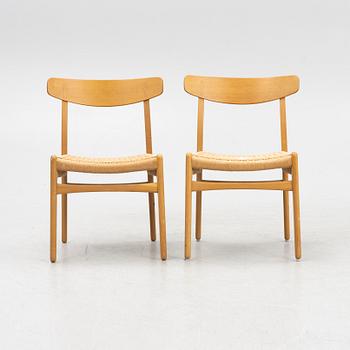 Hans J Wegner, chairs, 8 pcs, CH 23 "The Dining Chair", Carl Hansen & Son, Odense, Denmark.