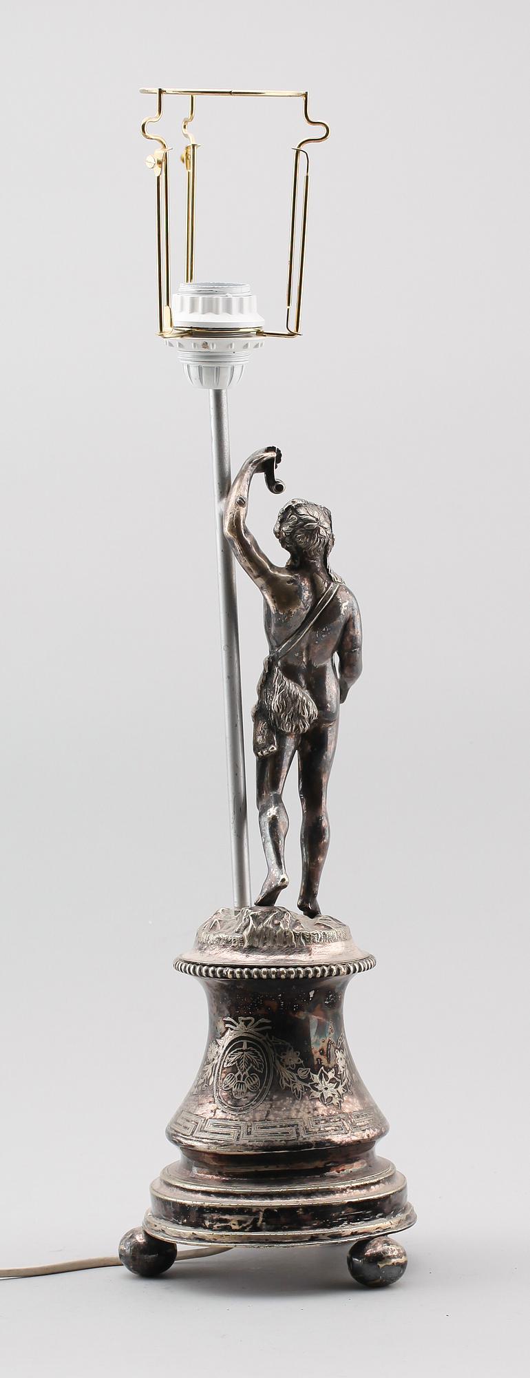 BORDSLAMPA, nysilver, Palmgren, omkring år 1900.