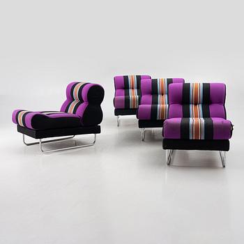 Jan-Eric Bengtsson, modular sofa, four pieces, "Bossanova", Scapa Industri AB, Alvesta, 1970s.