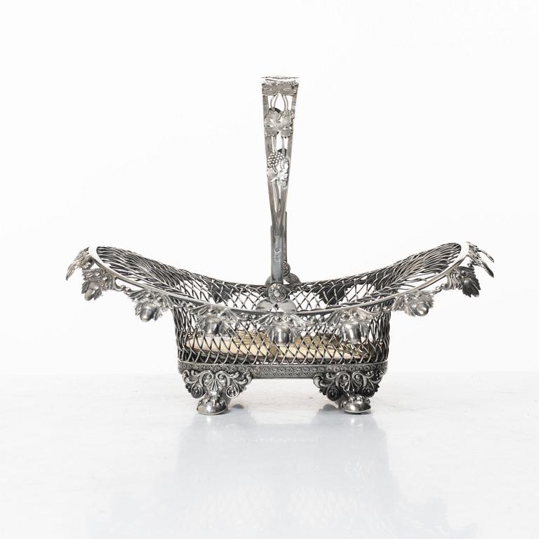 Gustaf Folcker, A Swedish silver bread basket, silver, mark of Gustaf Folcker, Stockholm 1838.