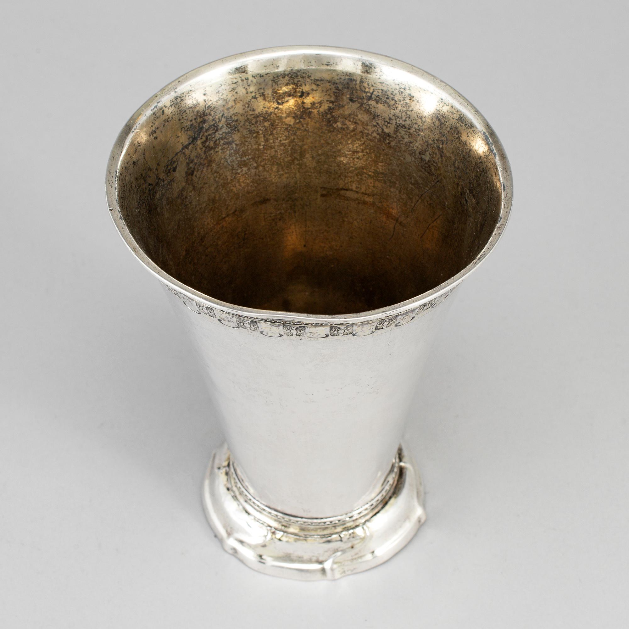 LORENS STABEUS, a silver beaker, Stockholm 1763.