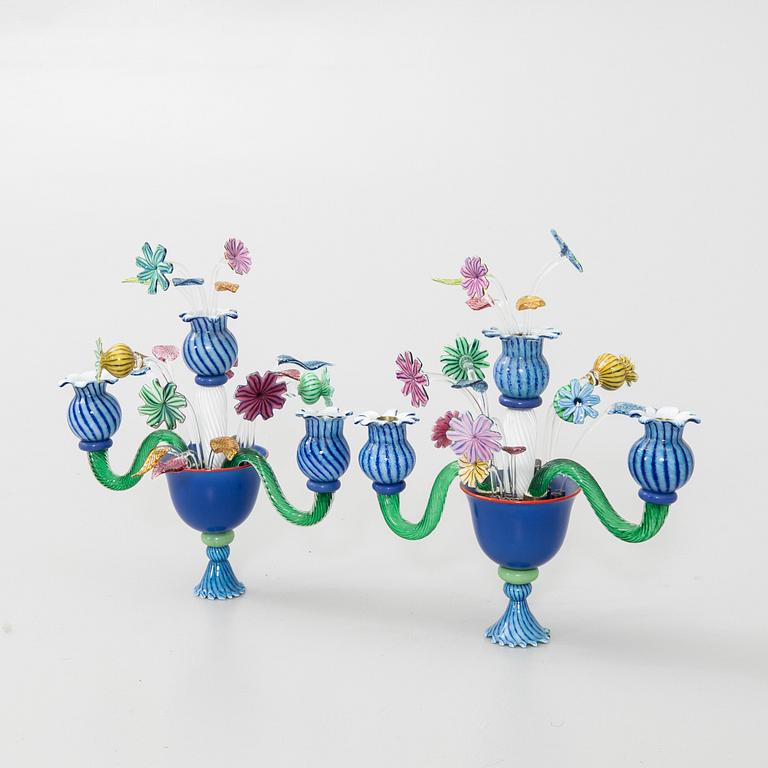 Jonas Rooth, Vägglampetter, ett par, glas, egen ateljé, 1990-tal.