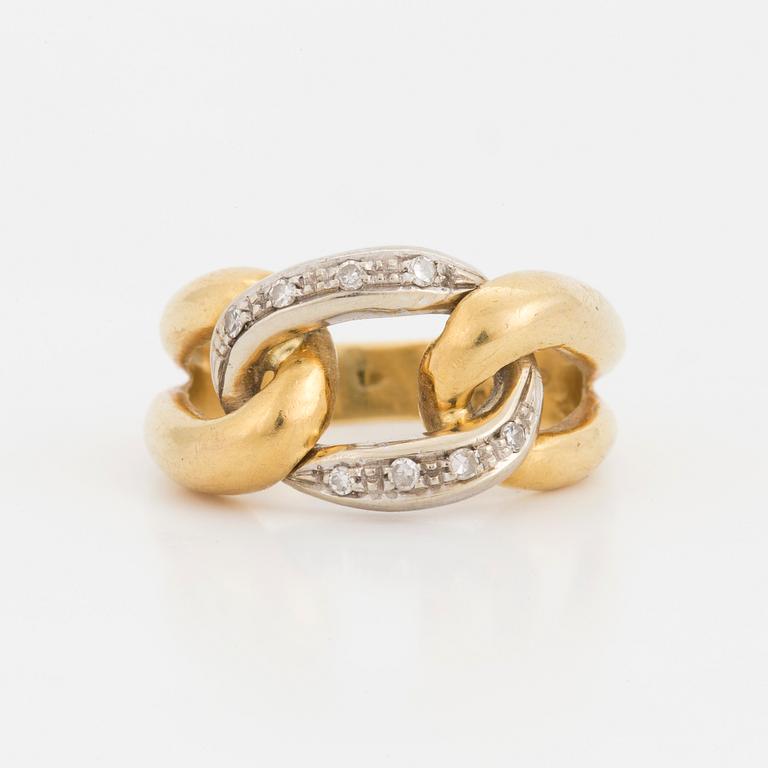 RING, with eight cut diamonds.