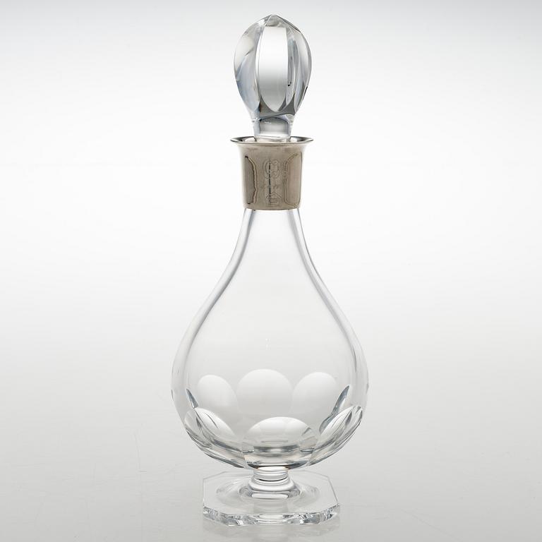 OTTO WOLTER, KARAFF, glas och sterling silver, Tyskland 1900-tal.