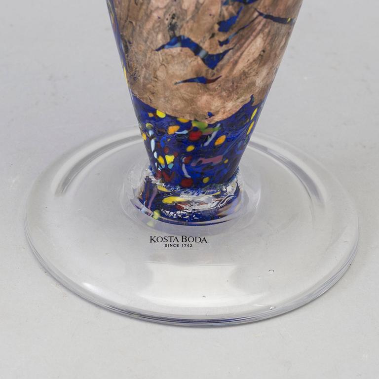 a glass vase for Kosta Boda Artist Collection, signed.