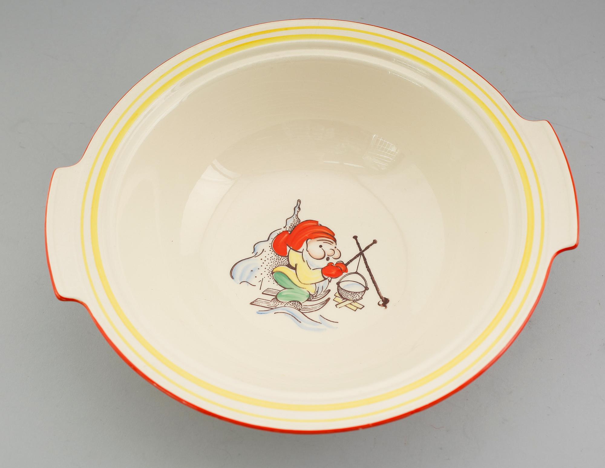 TERRIN med lock, porslin, Rörstrand, 1900-talets första hälft.