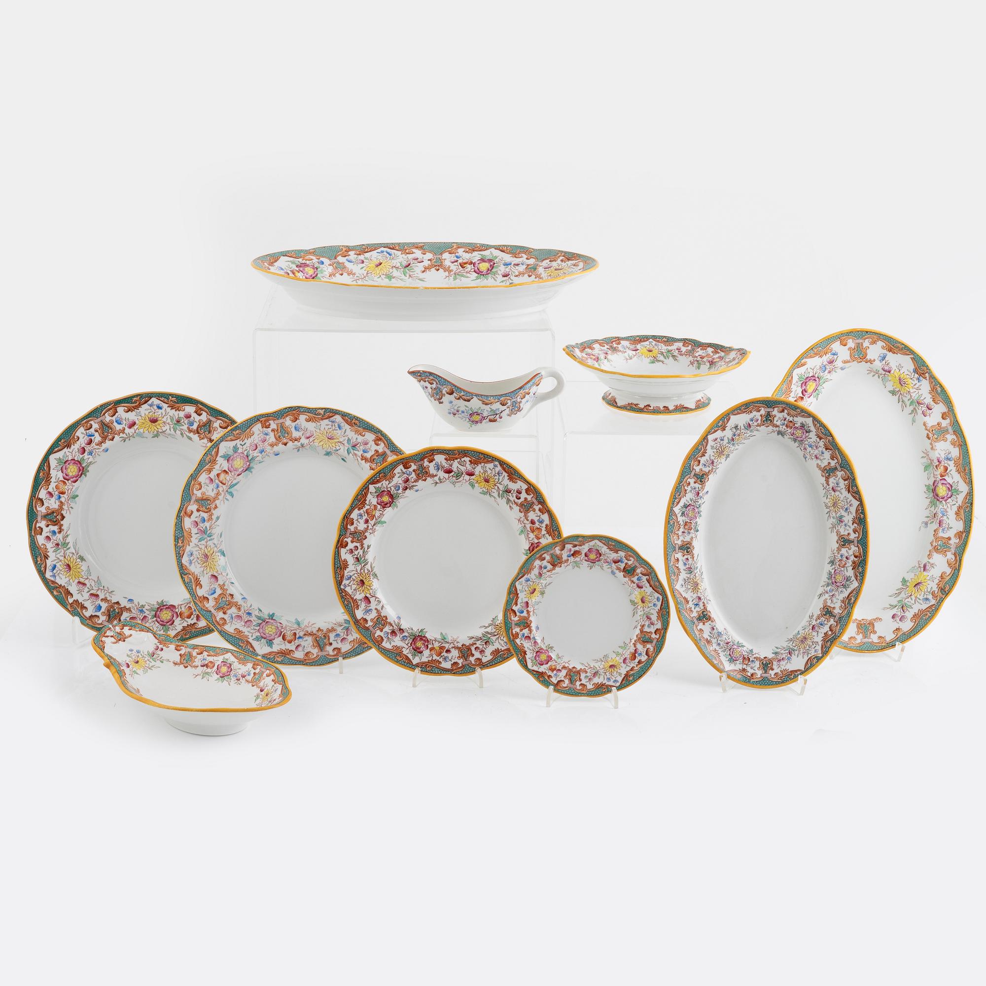A creamware "Formosa" dinner service, Rörstrand, Sweden, around 1900.