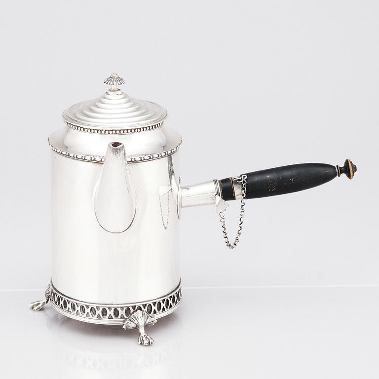 A Swedish Gustavian silver coffee-pot, mark of Pehr Zethelius, Stockholm 1797.