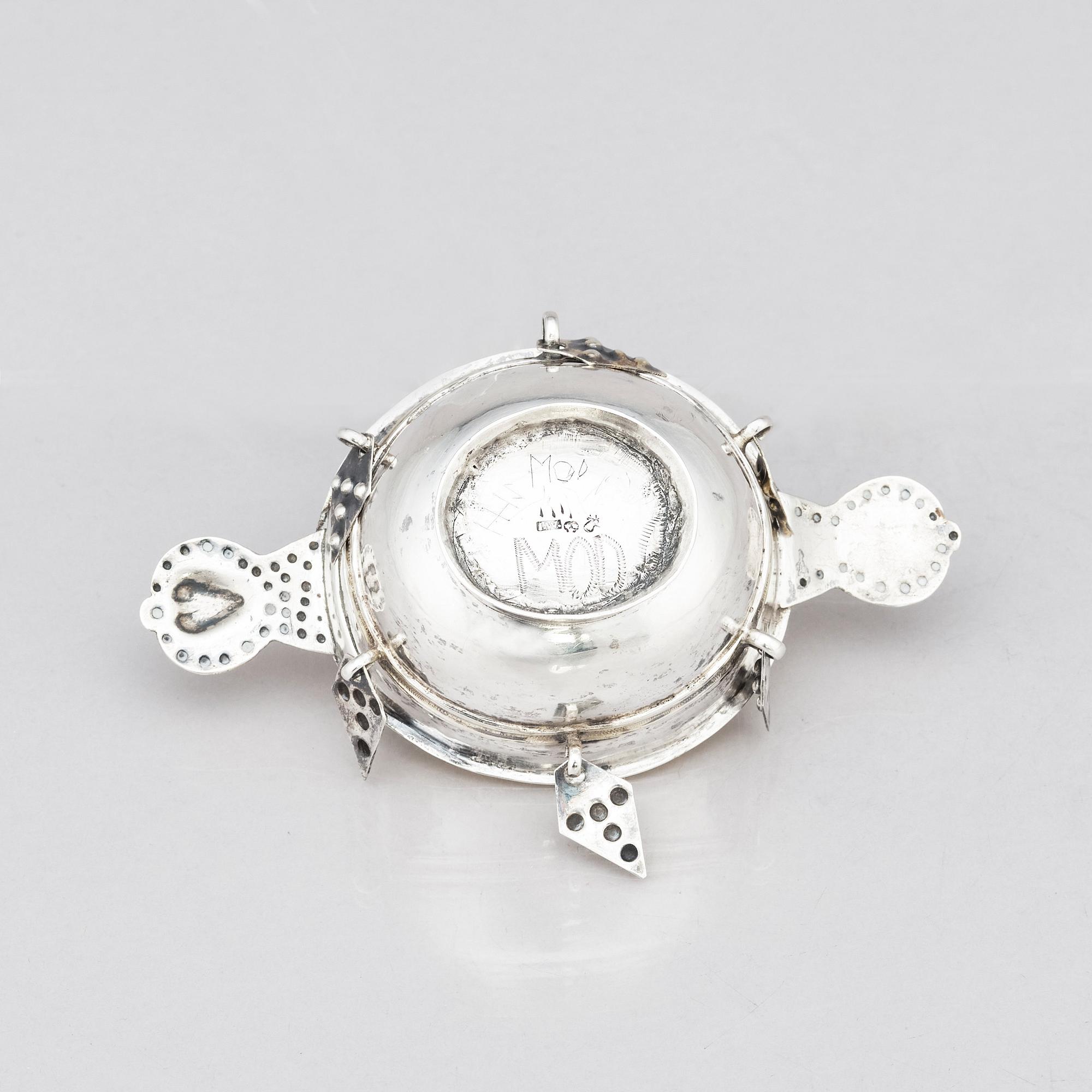 Johan Westerberg, kåsa/skrammelkåsa, delvis förgyllt silver, (1807-1829) Piteå.