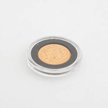 Guldmynt Sverige, Oscar II 10 kr, 1876.