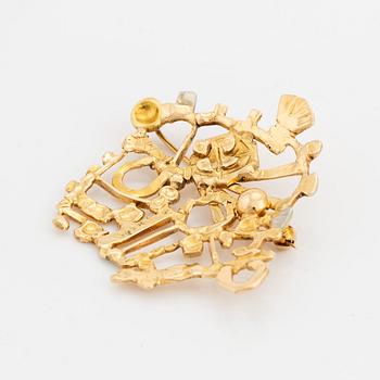Claës E. Giertta, brosch/hänge, 18K guld.