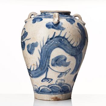 A blue and white jar, South East Asia, Vietnamn,  17th/18th Century.