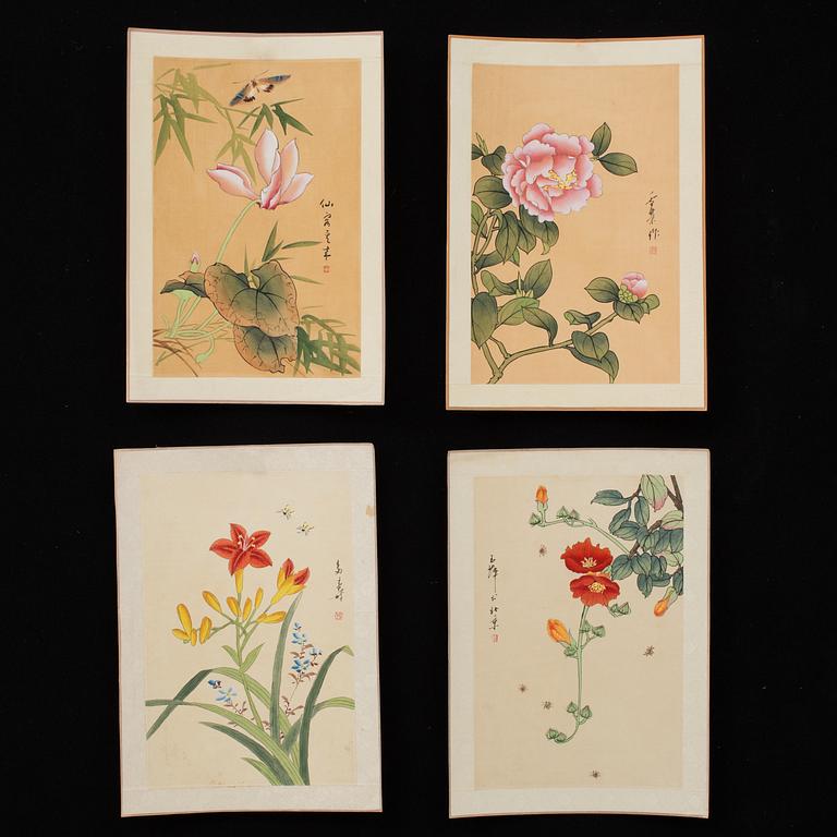 AKVARELLER, 16 st, Kina, signerade, 1900-tal.