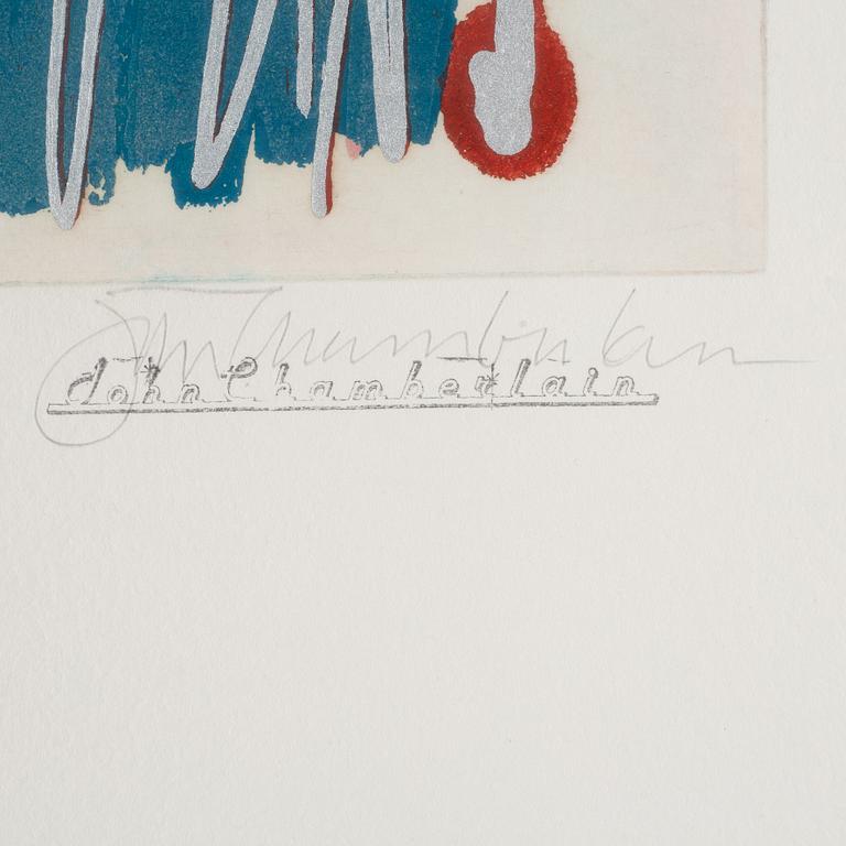 John Chamberlain, färgetsning & serigrafi, 3 st, signerade 4/27.