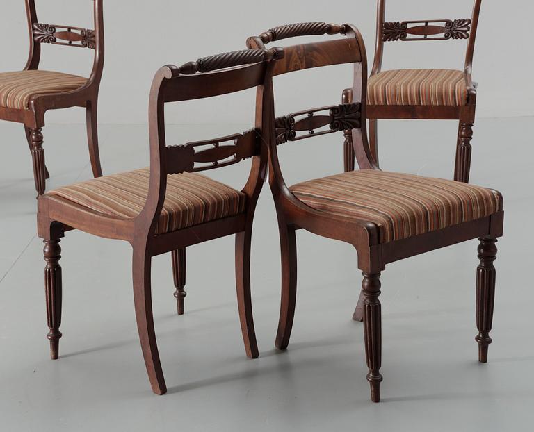 STOLAR, 4 st, senempire, England, 1800-talets första hälft.