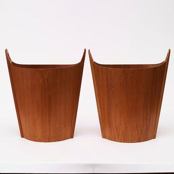 Two PS Heggen teak waste paper bins, Nordfjordeid, Norway 1960's.