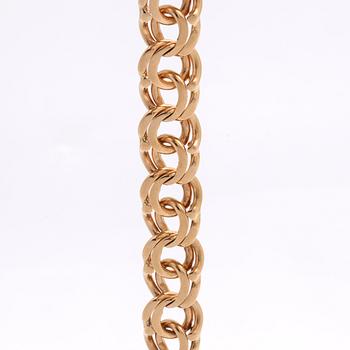 Armband 18K guld bismarck-länk, 38,5 g, ca 18 x 1 cm.